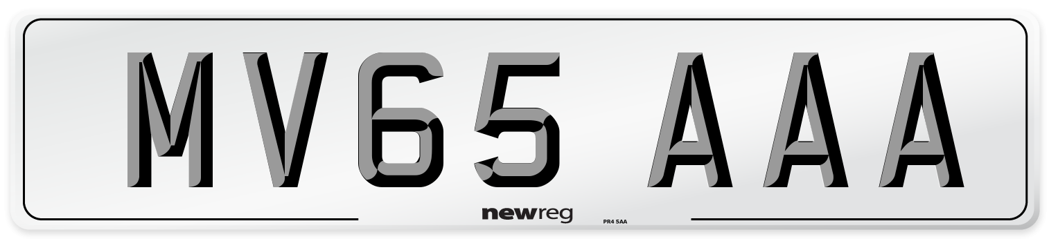 MV65 AAA Number Plate from New Reg